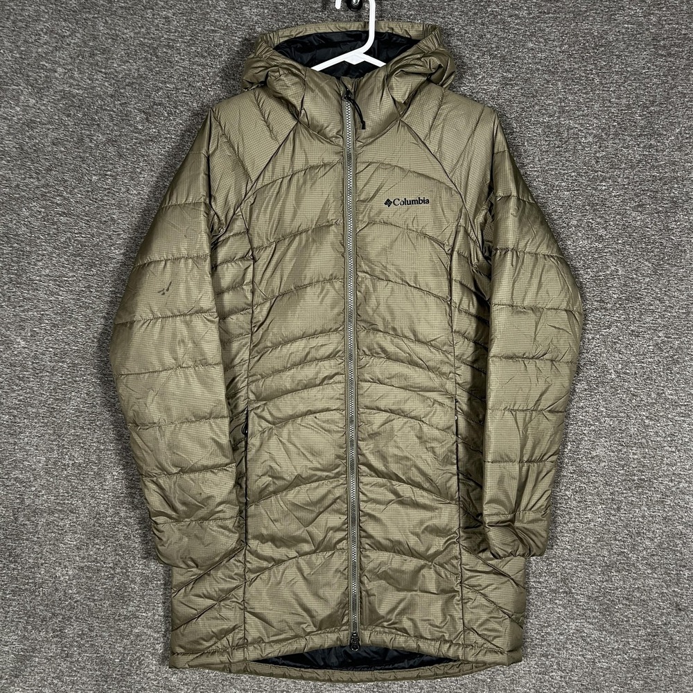 Columbia Khaki Hooded Puffer Coat